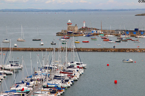 Lighthouse at mouth of Howth harbor. Howth, Ireland.