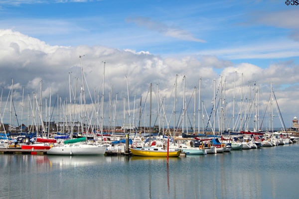 Pleasure craft at Howth harbor. Howth, Ireland.