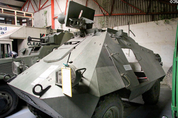 Unimog armored car (1970) used by Irish Defense Forces during the Troubles along the Irish border at National Transport Museum. Howth, Ireland.