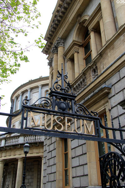 National Museum of Ireland Archaeology entrance gate. Dublin, Ireland.