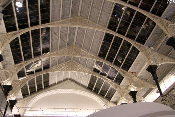 Detail of cast iron ceiling ribs at National Museum of Ireland Archaeology. Dublin, Ireland.