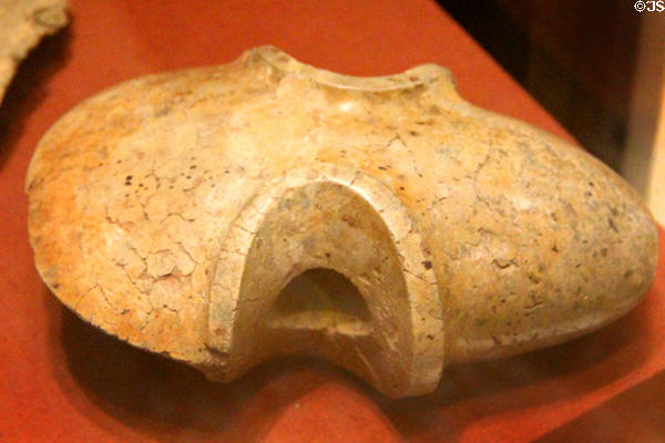 Carved stone found on Hill of Tara at National Museum of Ireland Archaeology. Dublin, Ireland.