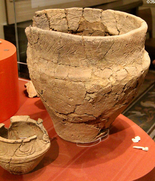 Ceramic finds from Hill of Tara at National Museum of Ireland Archaeology. Dublin, Ireland.