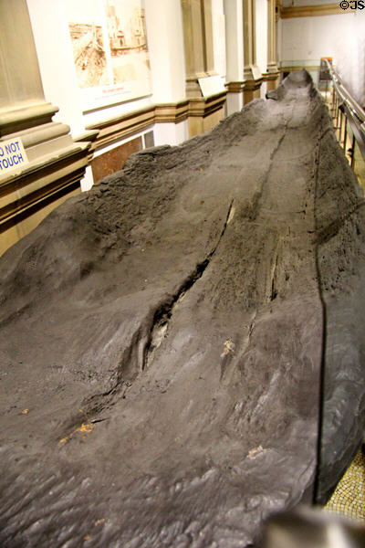 Dugout canoe (2500 BCE) from Addergoole Bog at National Museum of Ireland Archaeology. Dublin, Ireland.