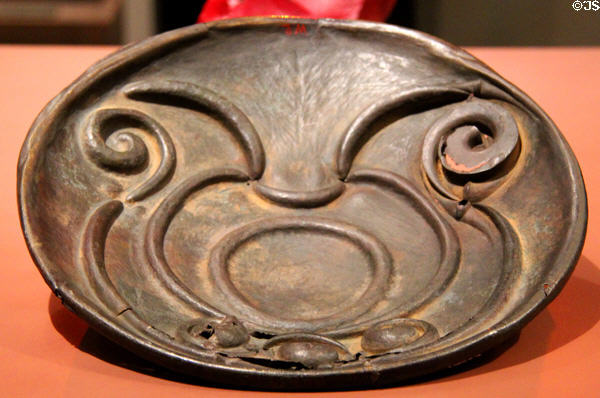 Large bronze disk (2ndC CE) from Monasterevin at National Museum of Ireland Archaeology. Dublin, Ireland.