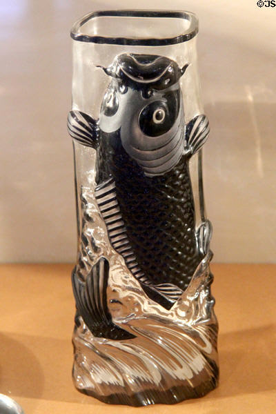 Glass vase with carp (c1880) by François-Eugène Rousseau at National Museum Decorative Arts & History. Dublin, Ireland.