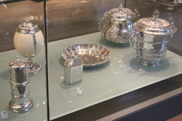 Irish silver (late 17th-18thC) at National Museum Decorative Arts & History. Dublin, Ireland.