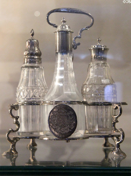 Cruet stand (1734-5) from London at National Museum Decorative Arts & History. Dublin, Ireland.