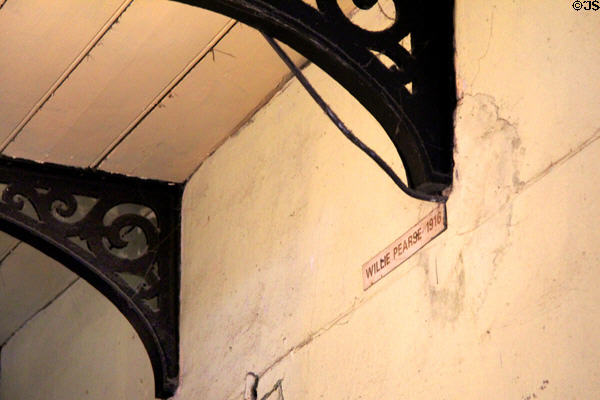 Sign marking cell of Willie Pearse 1916 at Kilmainham Gaol. Dublin, Ireland.