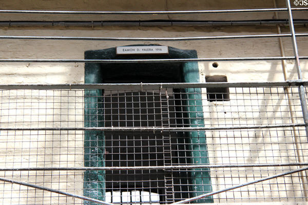 Main hall cell (1916) of Éamon de Valera who later became President of Republic of Ireland at Kilmainham Gaol. Dublin, Ireland.