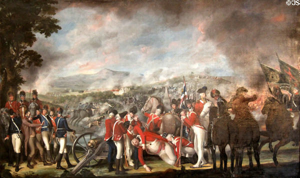 Battle of Ballynahinch on June 13, 1798 painting by Thomas Robinson at Aras an Uachtarain. Dublin, Ireland.