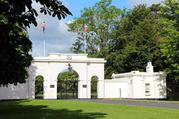 American Ambassadors Residence gates in Phoenix Park. Dublin, Ireland.