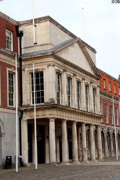 Entrance to State Apartments on Upper Castle Yard at Dublin Castle. Dublin, Ireland.