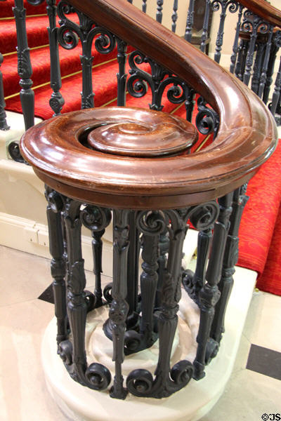 Newel post of Grand staircase to State Apartments at Dublin Castle. Dublin, Ireland.