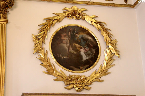 Mars painting (1767) by Gaetano Gandolfi in throne room at Dublin Castle. Dublin, Ireland.