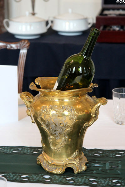 Wine cooler in dining room at Dublin Castle. Dublin, Ireland.