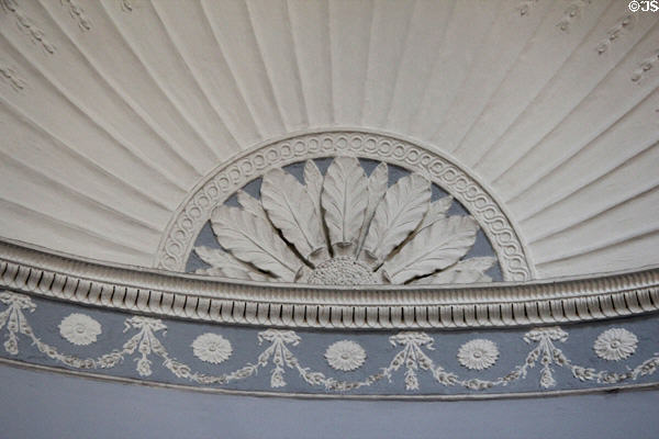 Blue & white wall design in Wedgwood Room at Dublin Castle. Dublin, Ireland.