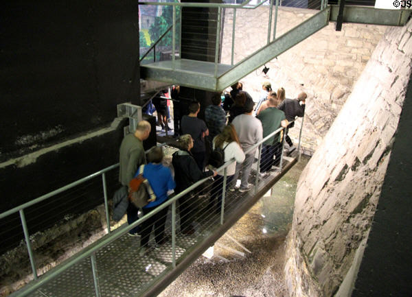 Visiting Viking & Norman foundations beneath Dublin Castle. Dublin, Ireland.