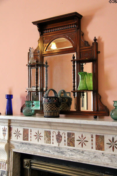 Mirror over living room fireplace at Pearse Museum. Dublin, Ireland.