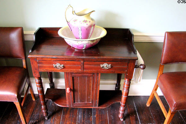 Washstand, pitcher & basin in student dormitory at Pearse Museum. Dublin, Ireland.