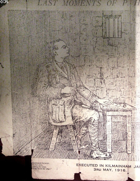 Graphic of last moments of Patrick Pearse before his (May 3, 1916) execution at Pearse Museum. Dublin, Ireland.