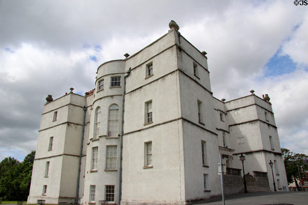 Rathfarnham Castle has Georgian touches like round section & corner finials. Dublin, Ireland.