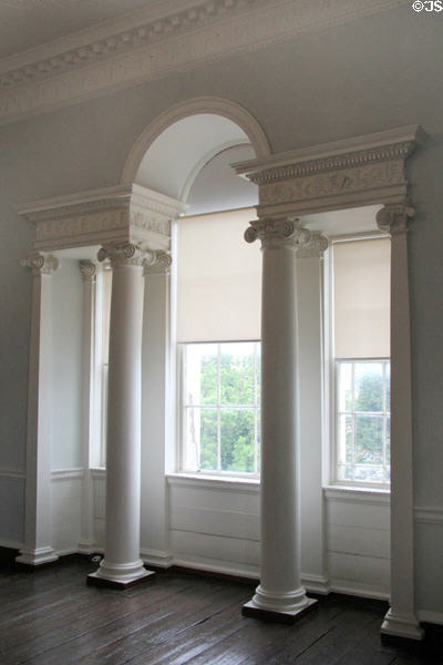 Venetian-style window in ante room (waiting room) at Rathfarnham Castle. Dublin, Ireland.