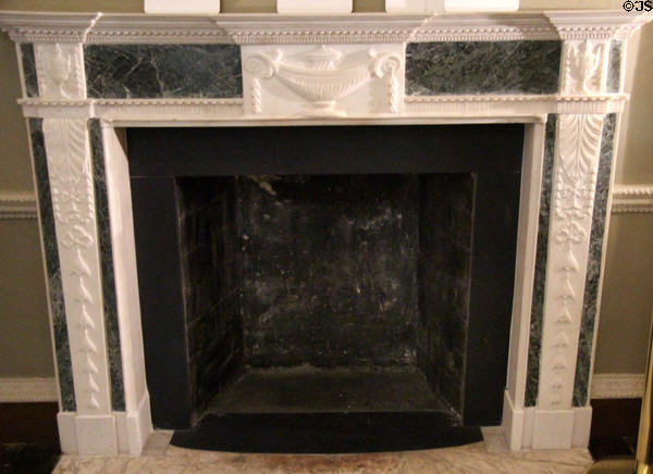 Gilt room sculpted fireplace at Rathfarnham Castle. Dublin, Ireland.