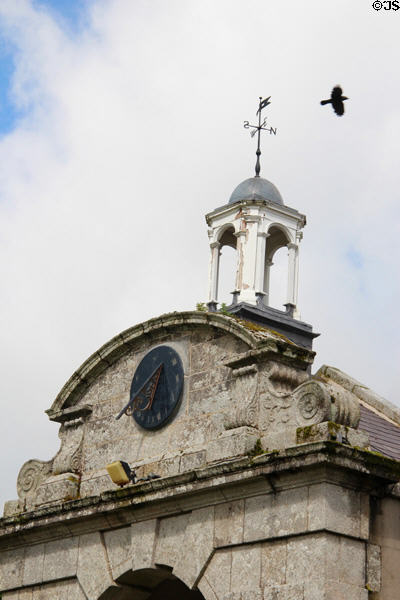 Archway cupola with wind vane & sundial at Russborough House. Ireland.