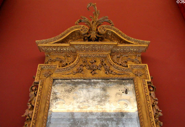 Antique mirror in dining room at Russborough House. Ireland.