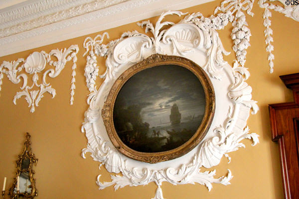 Seascape in moonlight (1751) by Claude Joseph Vernet in drawing room at Russborough House. Ireland.