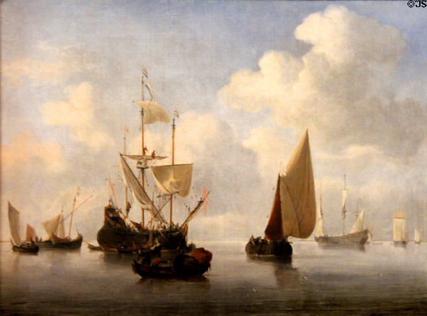 Ship painting (1600s) by Willem van de Velde the Elder at Russborough House. Ireland.