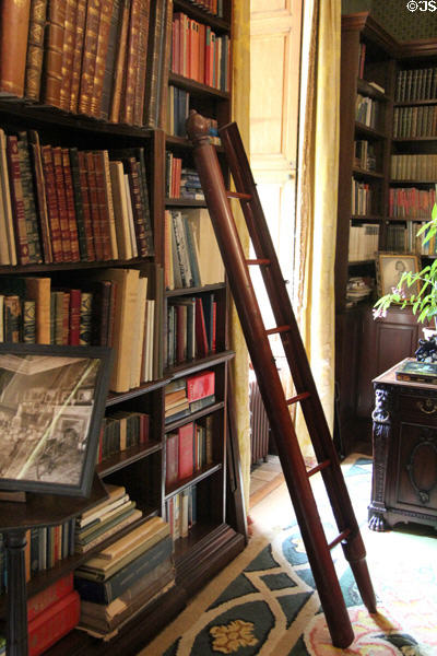 Folding ladder in library at Russborough House. Ireland.