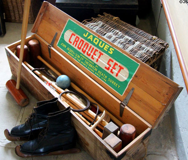Croquet set & ice skates used by Beits at Russborough House. Ireland.
