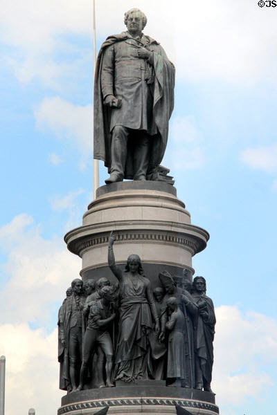 Sculpture of Daniel O'Connell parliamentarian imprisoned for advocating repeal of Acts of Union which joined Ireland to Great Britain. Dublin, Ireland.