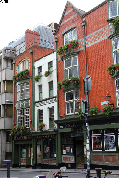 Victorian architecture of M.J. O'Neill pub. Dublin, Ireland.