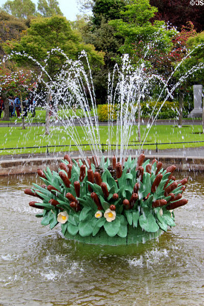 Sculpted fountain at St Stephen's Green. Dublin, Ireland.