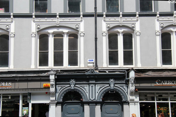 Facade details of commercial building at Dame St. & Sycamore St. Dublin, Ireland.