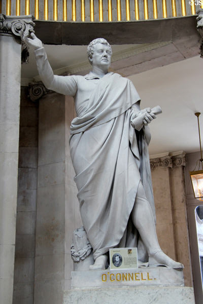 Daniel O'Connell statue in rotunda of Dublin City Hall. Dublin, Ireland.