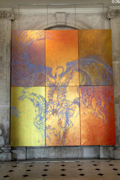 Winged Figure painting (2004-5) by Anne Madden at Dublin City Hall. Dublin, Ireland.