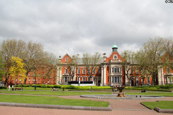Heritage buildings line St Patrick's Park. Dublin, Ireland.