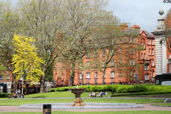 Brick building on St Patrick's Park. Dublin, Ireland.