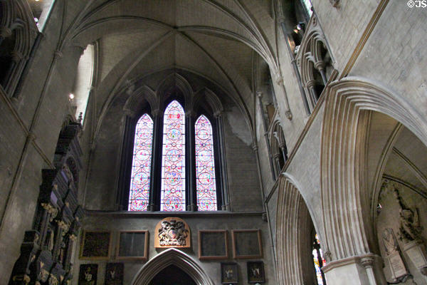 Gothic arches in St Patrick's Cathedral. Dublin, Ireland.