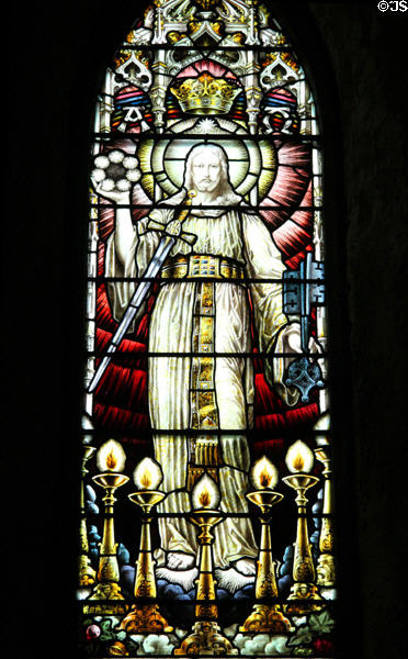 St Peter stained glass windows at St Patrick's Cathedral. Dublin, Ireland.