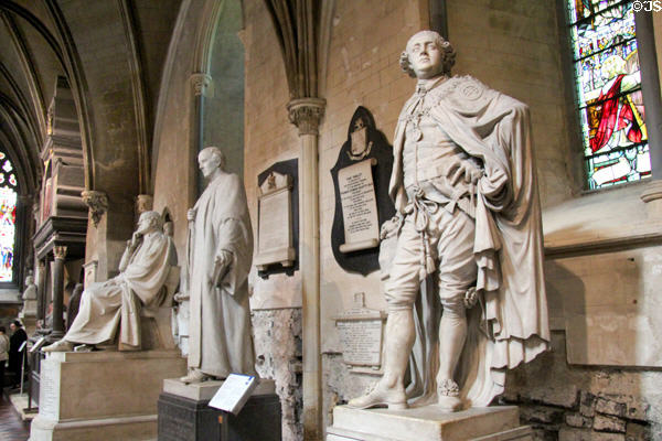 Funerary monuments line St Patrick's Cathedral. Dublin, Ireland.