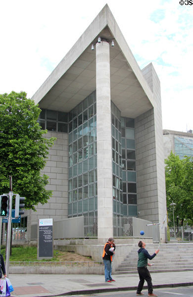 Dublin Civic Offices at Wood Quay of River Liffey. Dublin, Ireland.