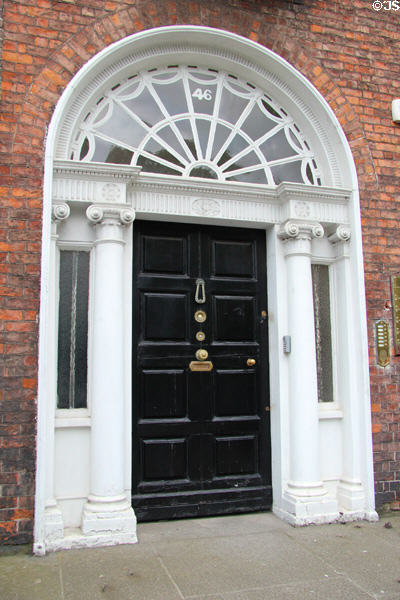 Georgian door on Merrion Square. Dublin, Ireland.