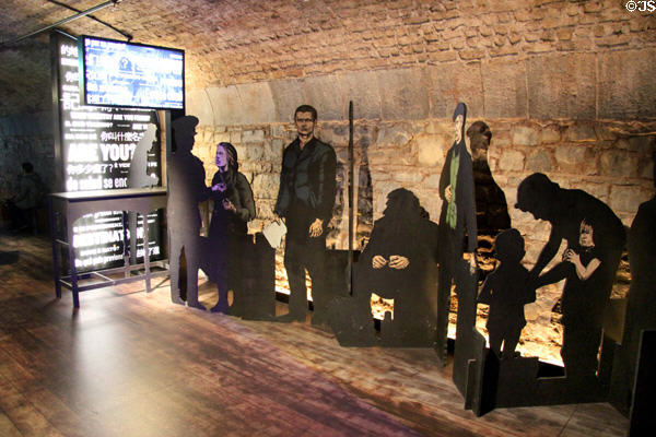 Profiles of people leaving Ireland for better life elsewhere at Irish Emigration Museum (EPIC). Dublin, Ireland.