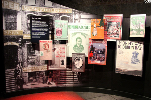 Display of impact of Irish songwriters on Tin Pan Alley c1900s in New York City at Irish Emigration Museum (EPIC). Dublin, Ireland.