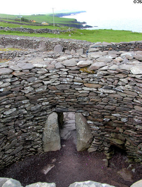 Interior of beehive hut on Dingle Peninsula. Ireland.
